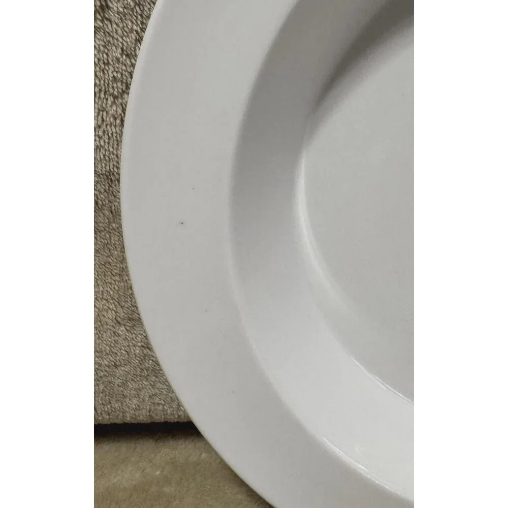 Crate and Barrel White Rim Soup Pasta Bowls by Brett Bortner (Set of 2)